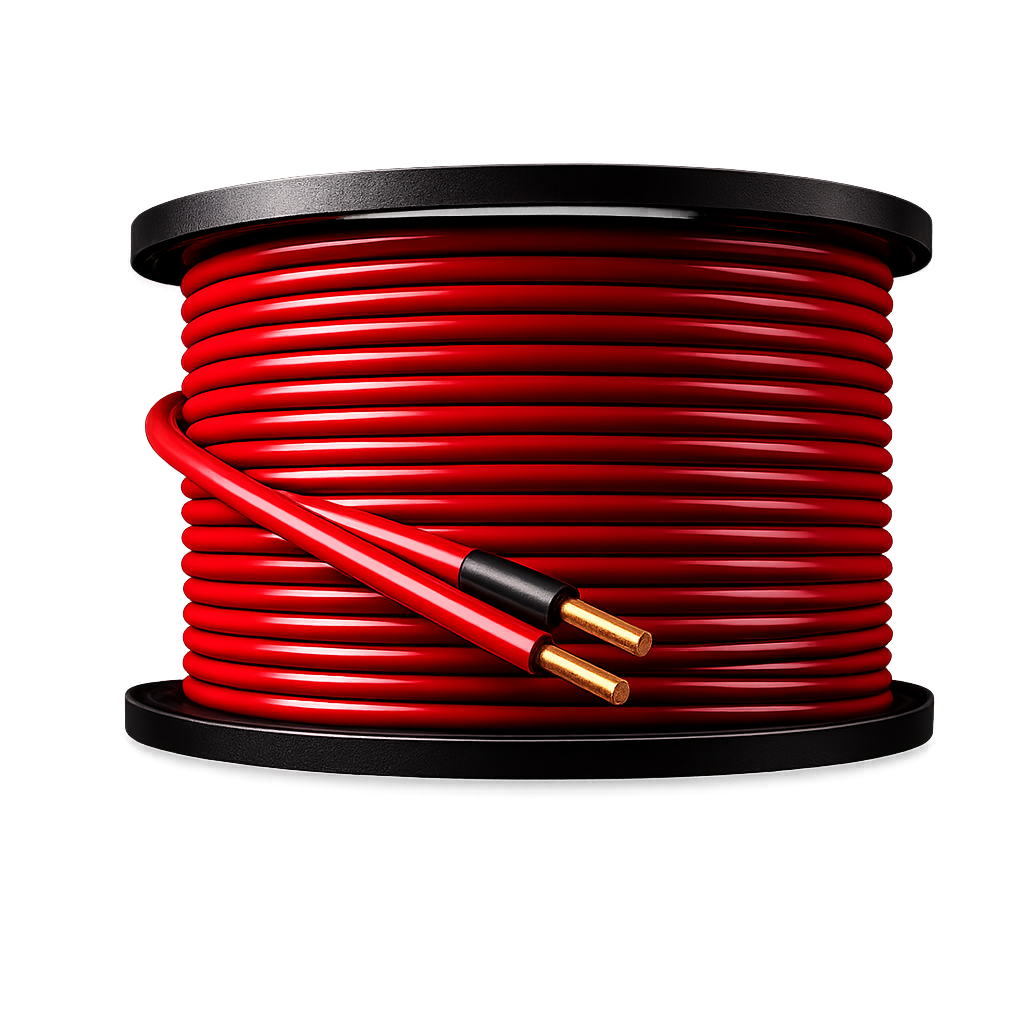 Red electrical wire spool